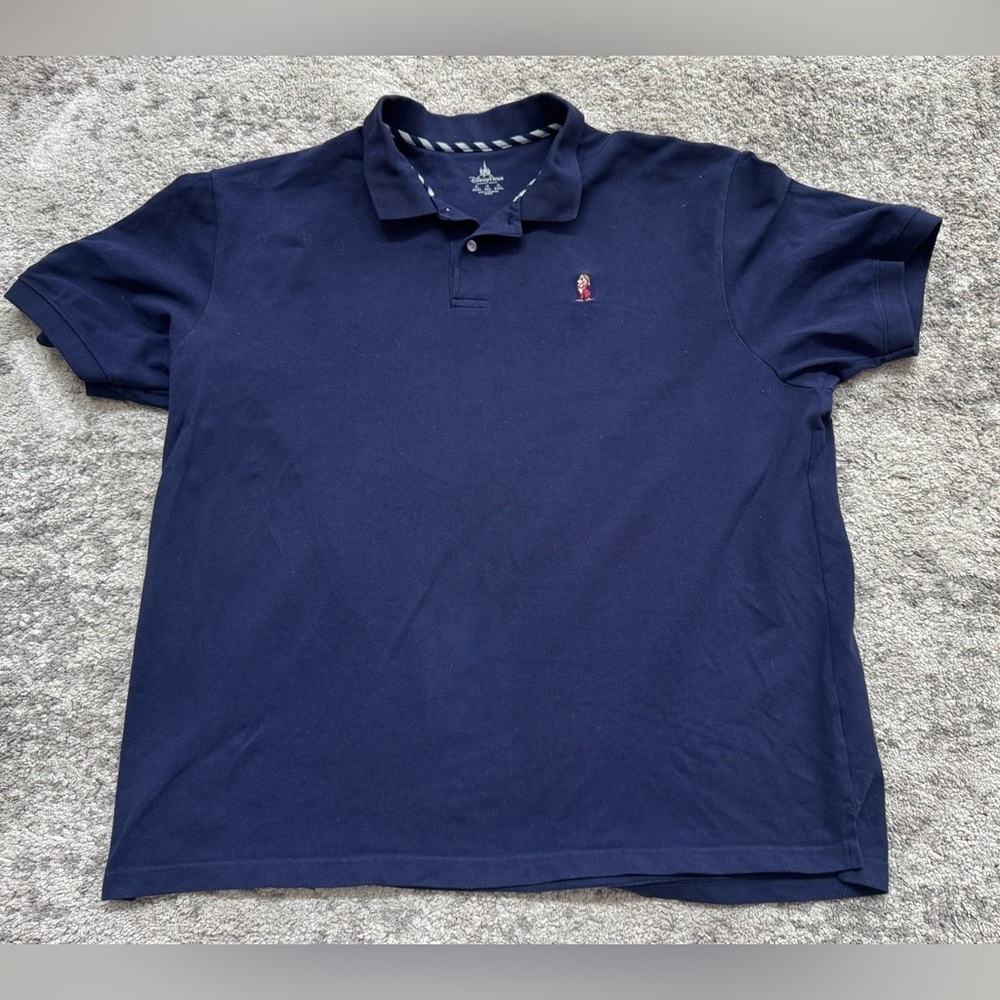 Disney Parks Grumpy Embroidered Polo Shirt Navy Blue Men’s XXL